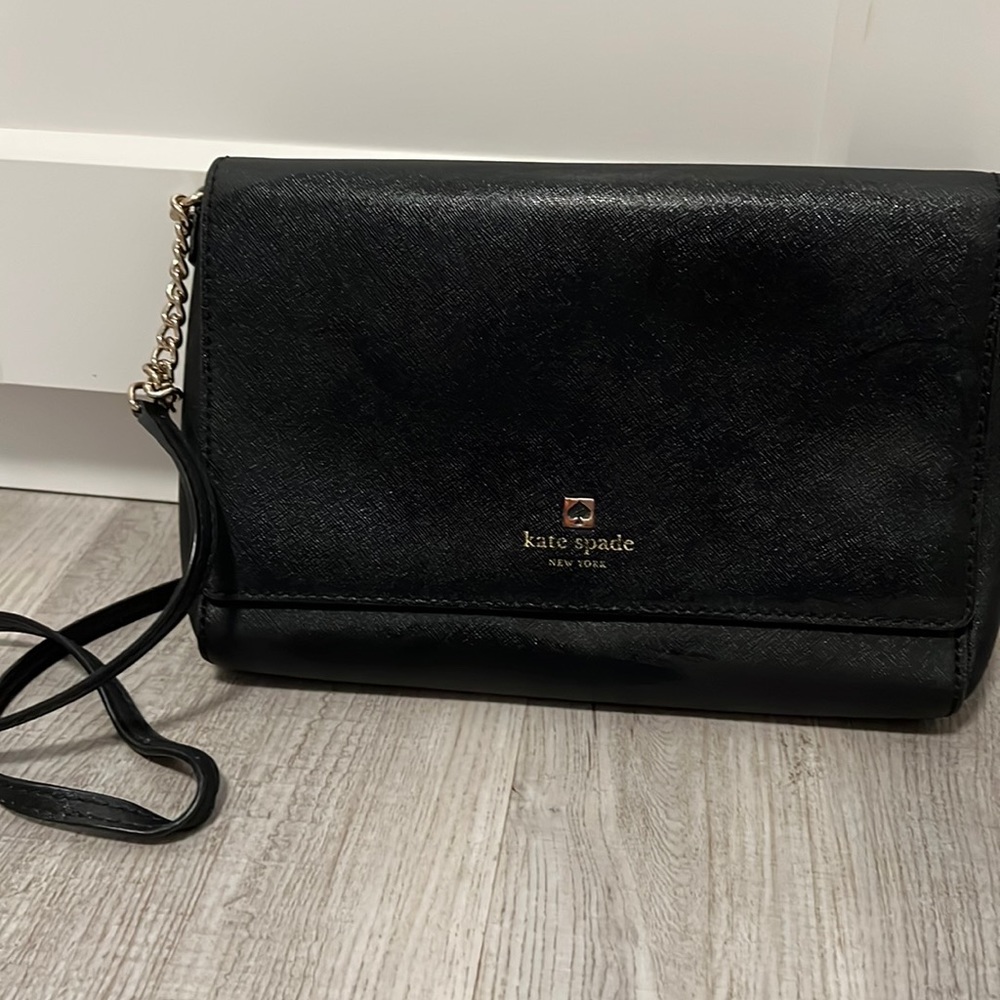 Kate Spade Black Crossbody with Gold